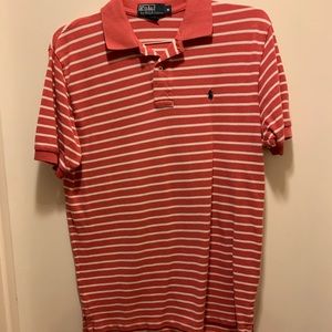 Red and white striped Ralph Lauren polo